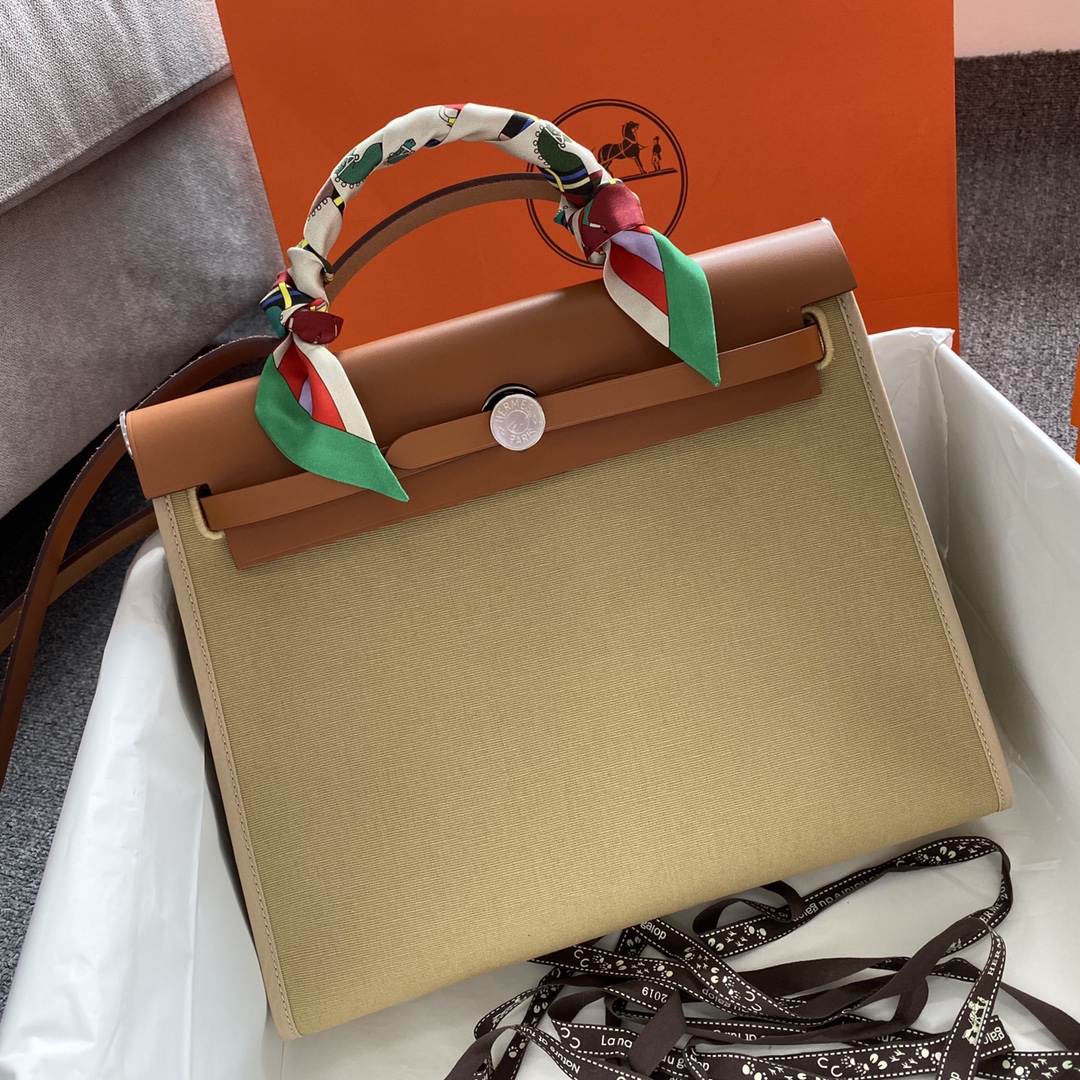 에르메스 에르백31 트렌치 퀴브르 골드브라운 은장